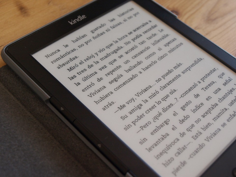 Foto del detalle del ebook Kindle de un libro en prosa.
